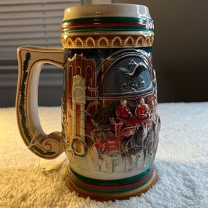Vintage 1997 Budweiser Anheuser Busch Christmas Holiday Beer Stein